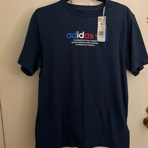 Boys navy adidas t shirt